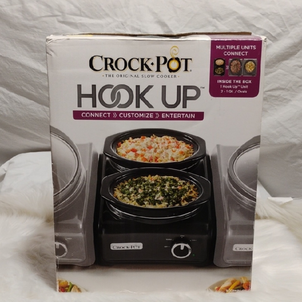 New Crock Pot Hook Up 2-1 Qt. Ovals Black Slow Cooker 1 Unit